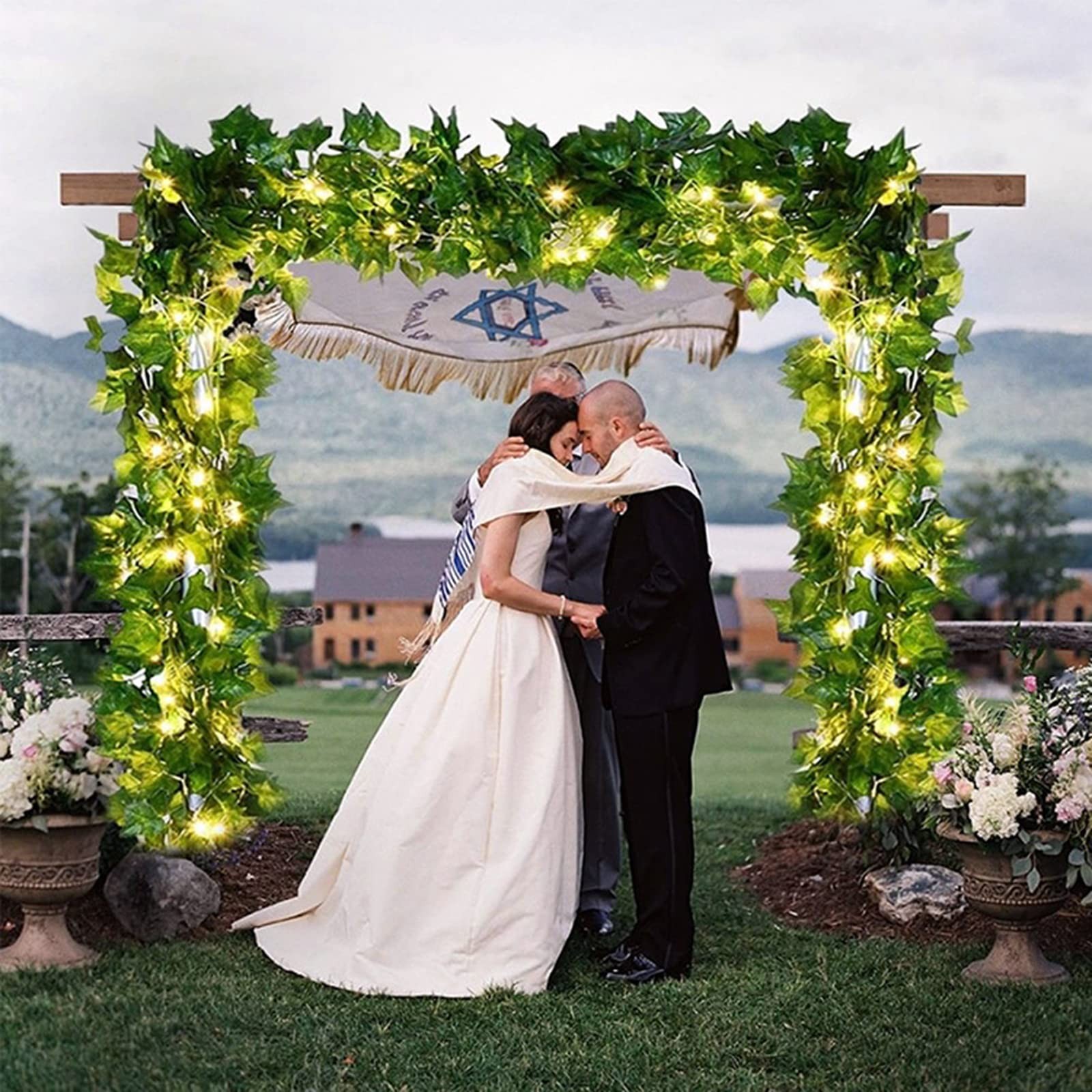 12 Packs Artificial Ivy, 84FT Garland Hanging Plants Fake Vines with 200 LED …