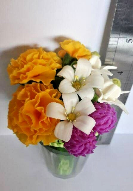 Handmade Artificial Banana Leaf Clay Floral Dollhouse Bouquet Flower Arrangement