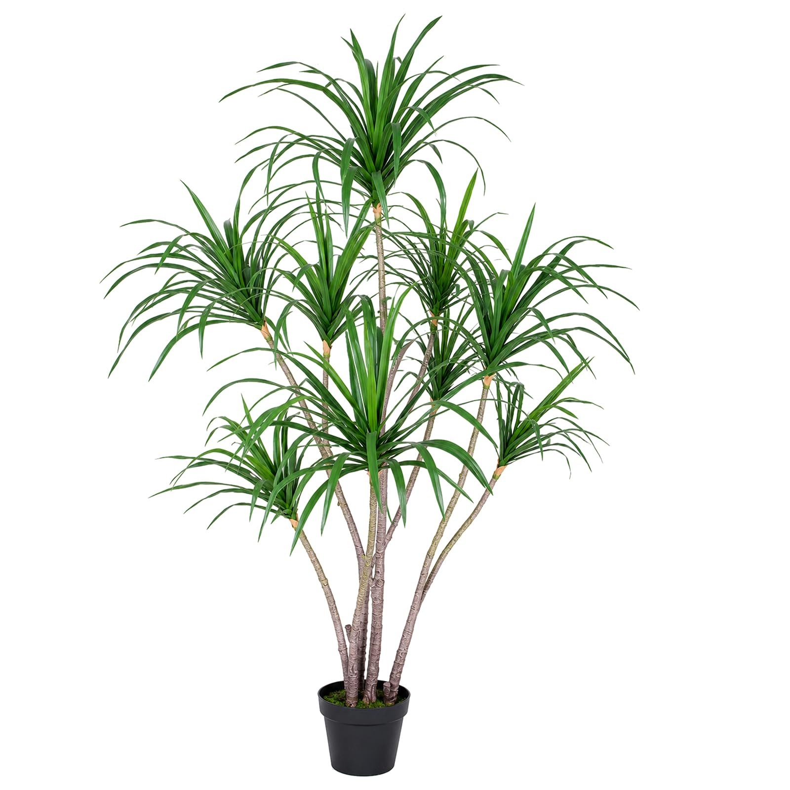 5ft Artificial Dracaena Marginata Tree with 261 Lifelike Leaves & 9 Heads, Ta…
