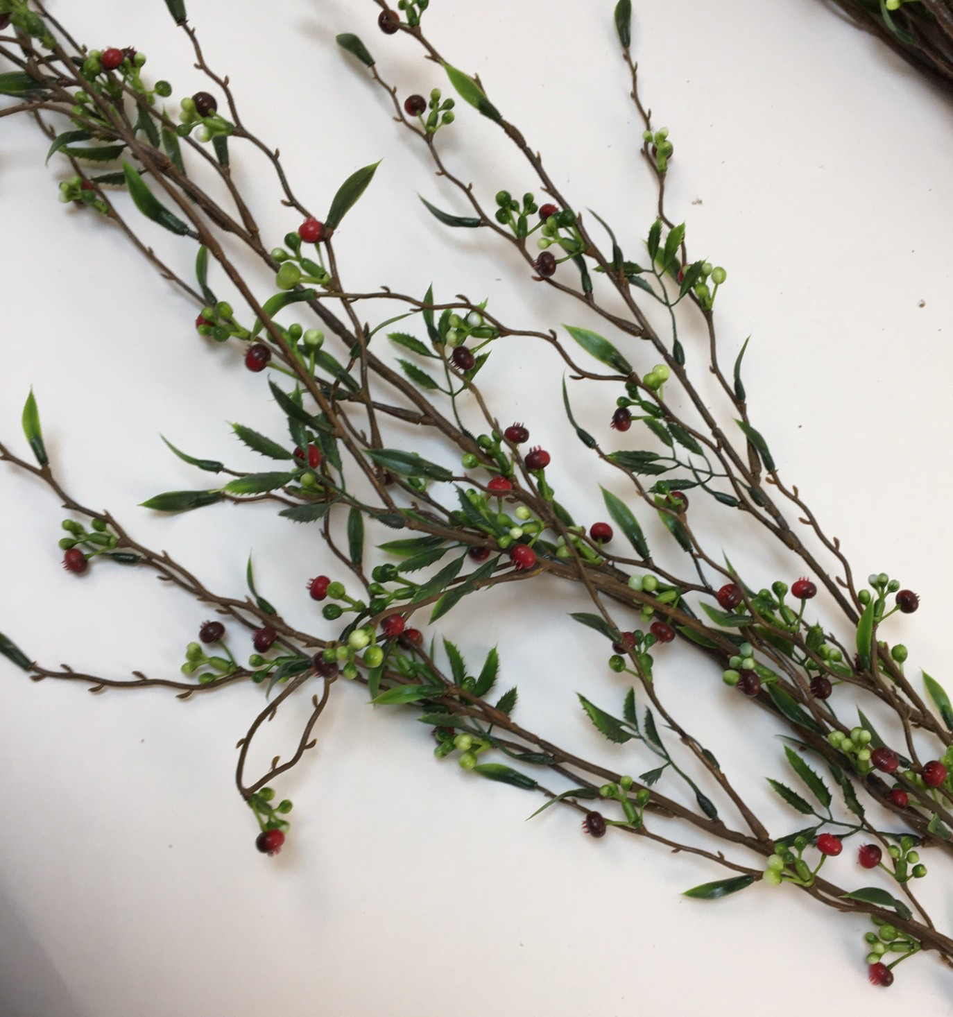 Set of 5 Red and Sage 30-36″ Pip Berry Sprays for Decor