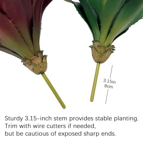 12.5 Inch Artificial Aloe Plant – Large Faux Succulents (Unpotted), Green