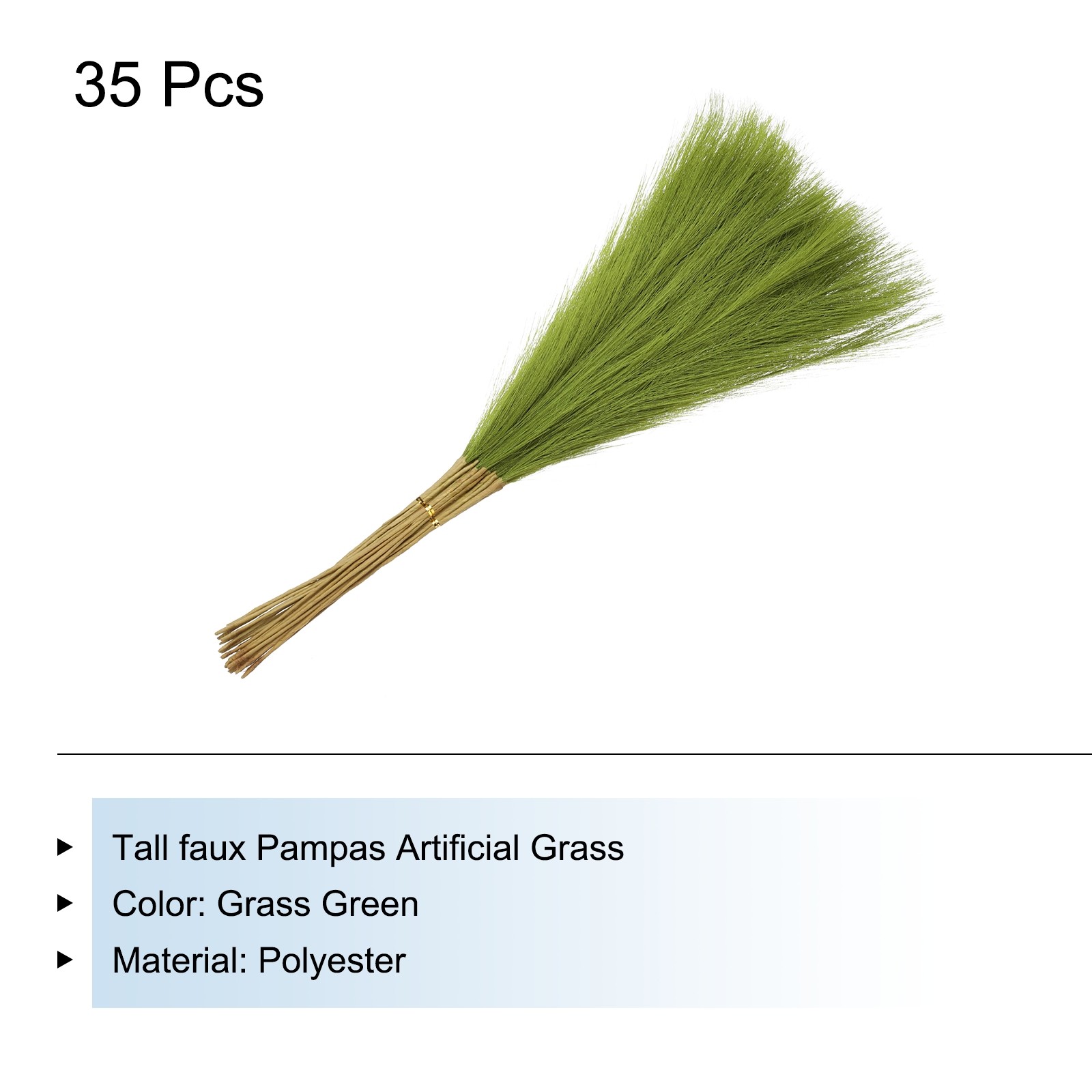 35Pcs Faux Pampas Grass,21″ Fake Pampas for Wedding Decoration,Grass Green