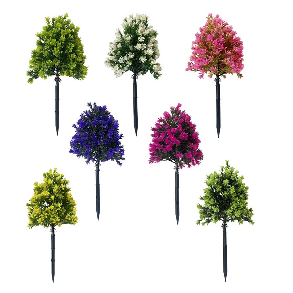 17 Inch Plastic Pine Flower Stake with Vibrant Blooms for Outdoor Spaces