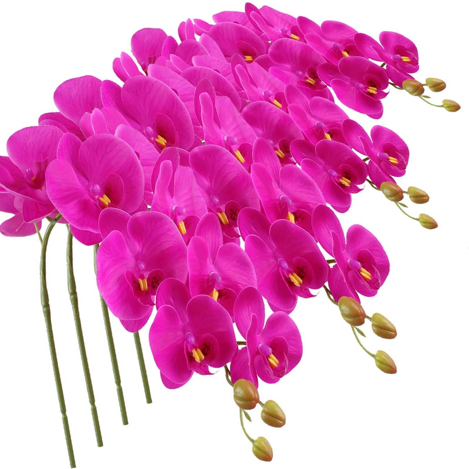 9 Heads Artificial Phalaenopsis Flowers 4 Pcs Artificial Orchid Flowers 42 in…