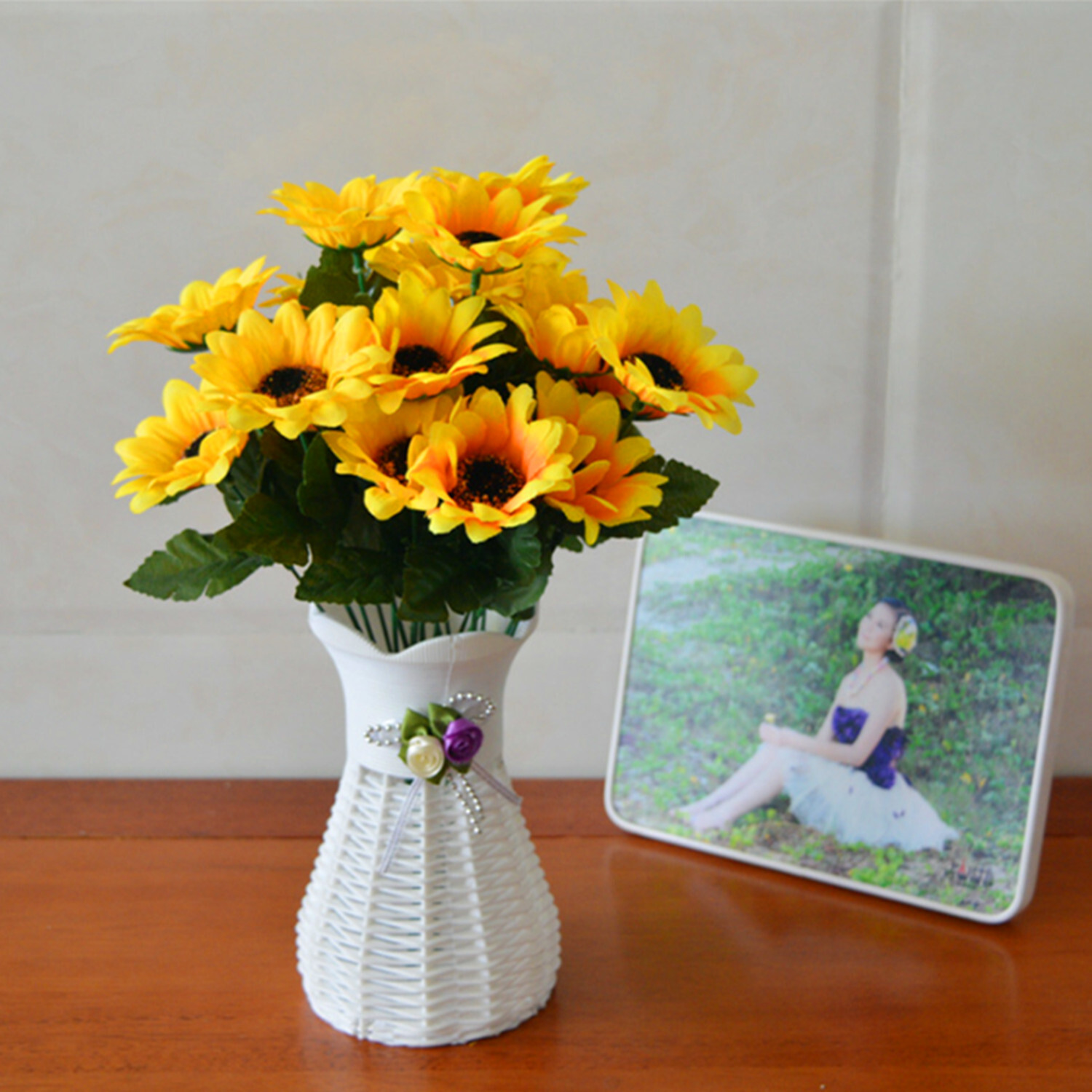 1/2/3/5 Pcs of Artificial Sunflower Lifelike Fake For Home Accent & Decor Yellow