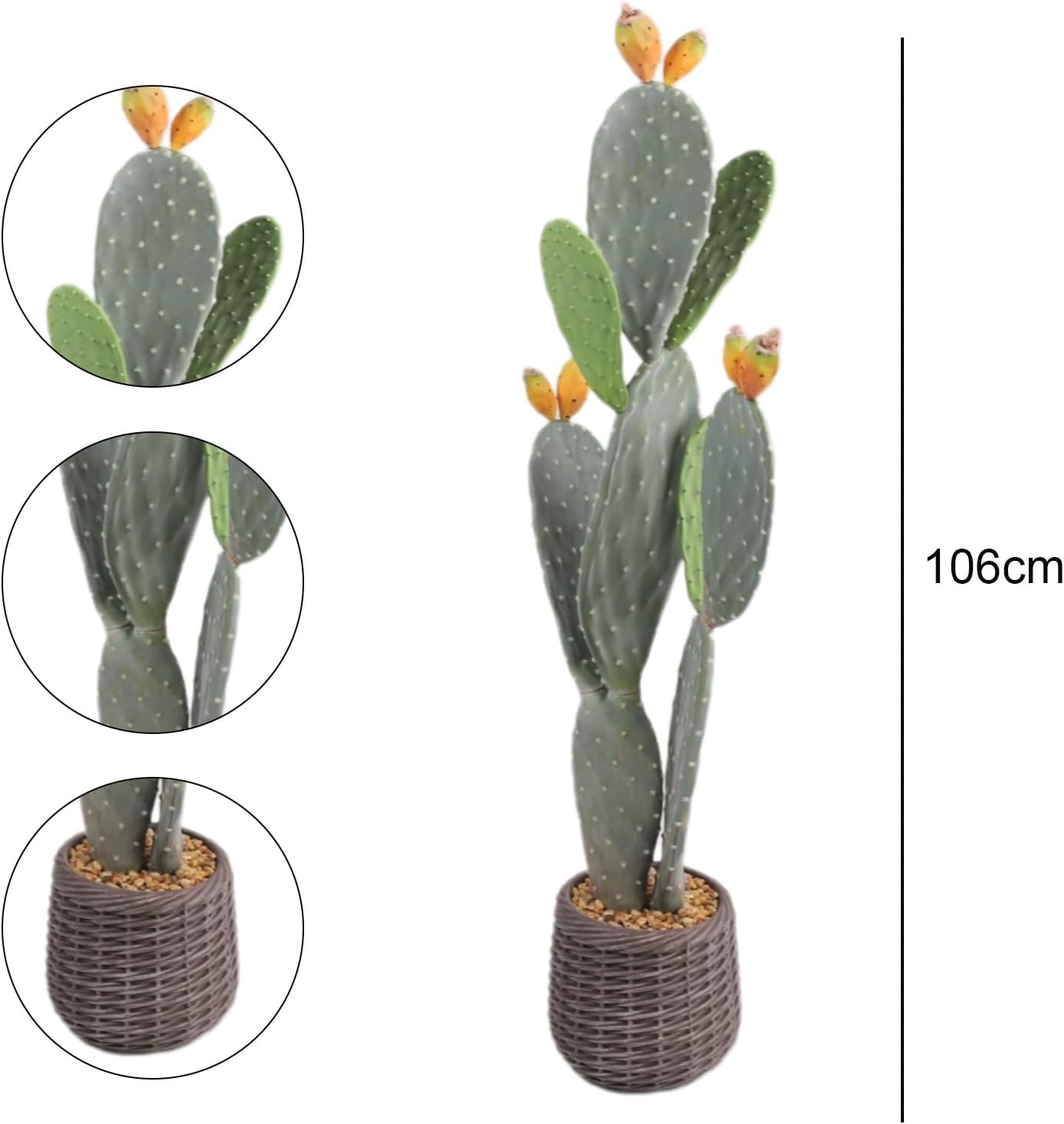 Artificial Cactus Potted Plant 42″ Tall Fake Big Cactus Plant for Indoor Outdoor