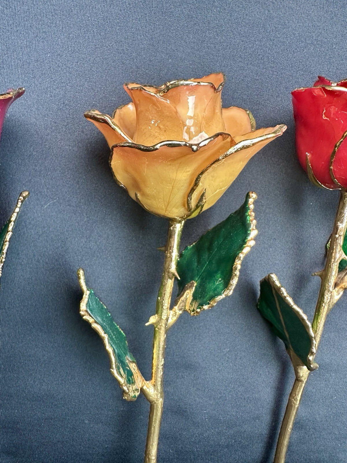 The Forever Rose 11” Real Rose Dipped in 24K Gold Valentines Day Gift – Lot Of 3