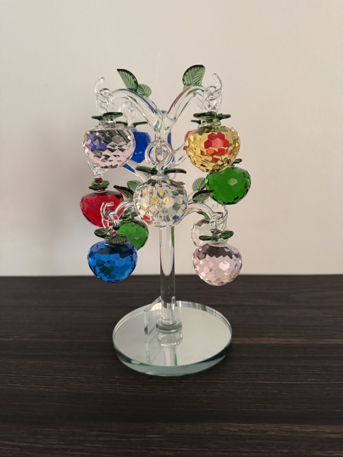 Crystal Apple Tree Ornament Artificial Apple Tree Figurine Decorative Apple T…