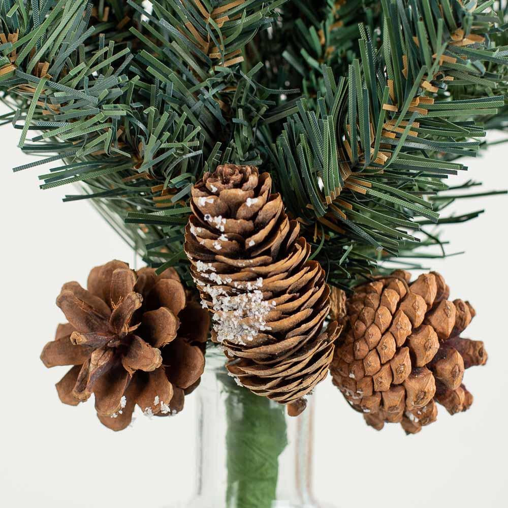 Set of 2 Snowy Artificial Mixed Pine 29″ Sprays with Pinecone Accents