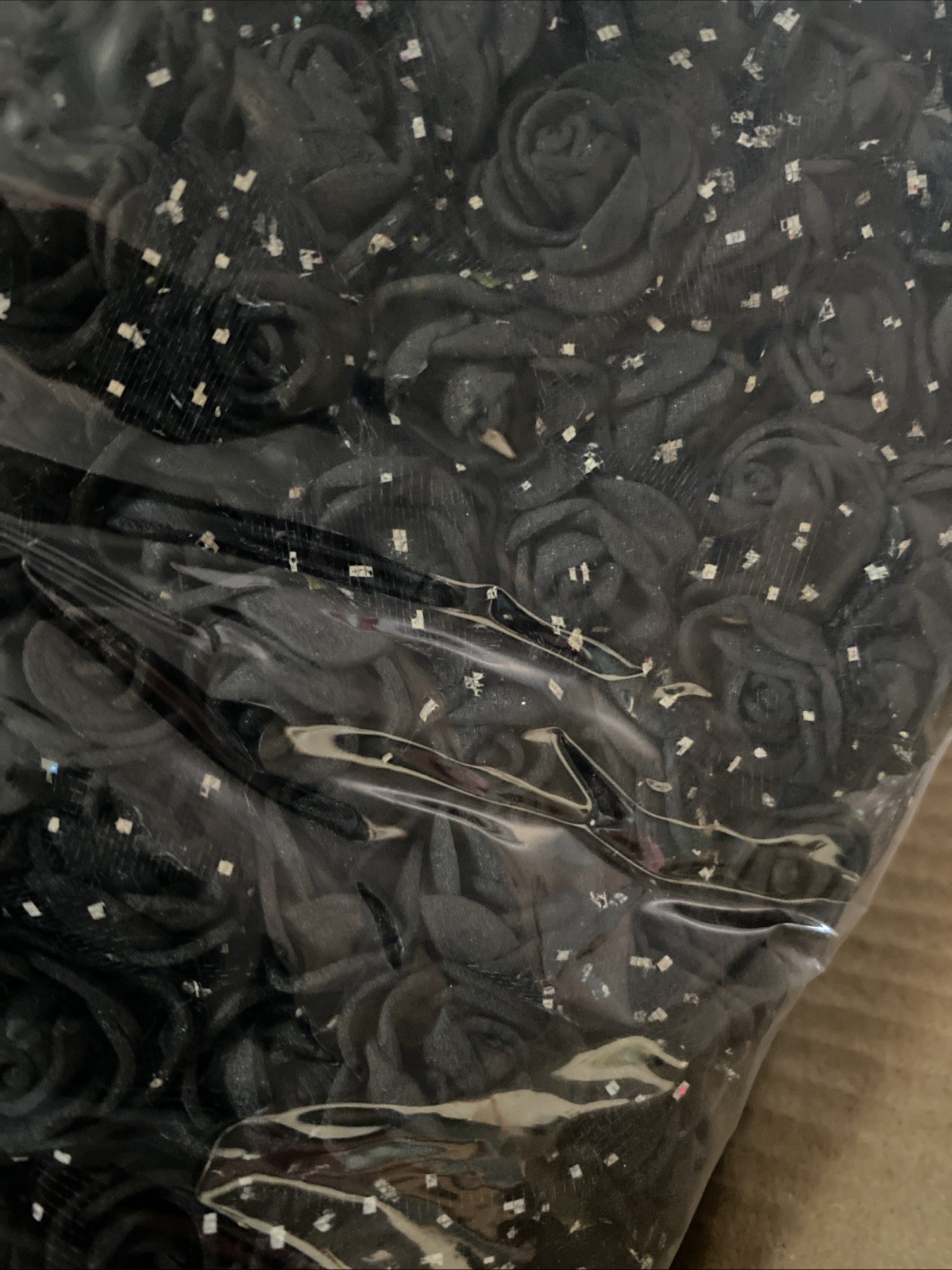 1000. PCS Black . Artificial Foam Rose Heads 0.06 Faux Flowers For Crafts