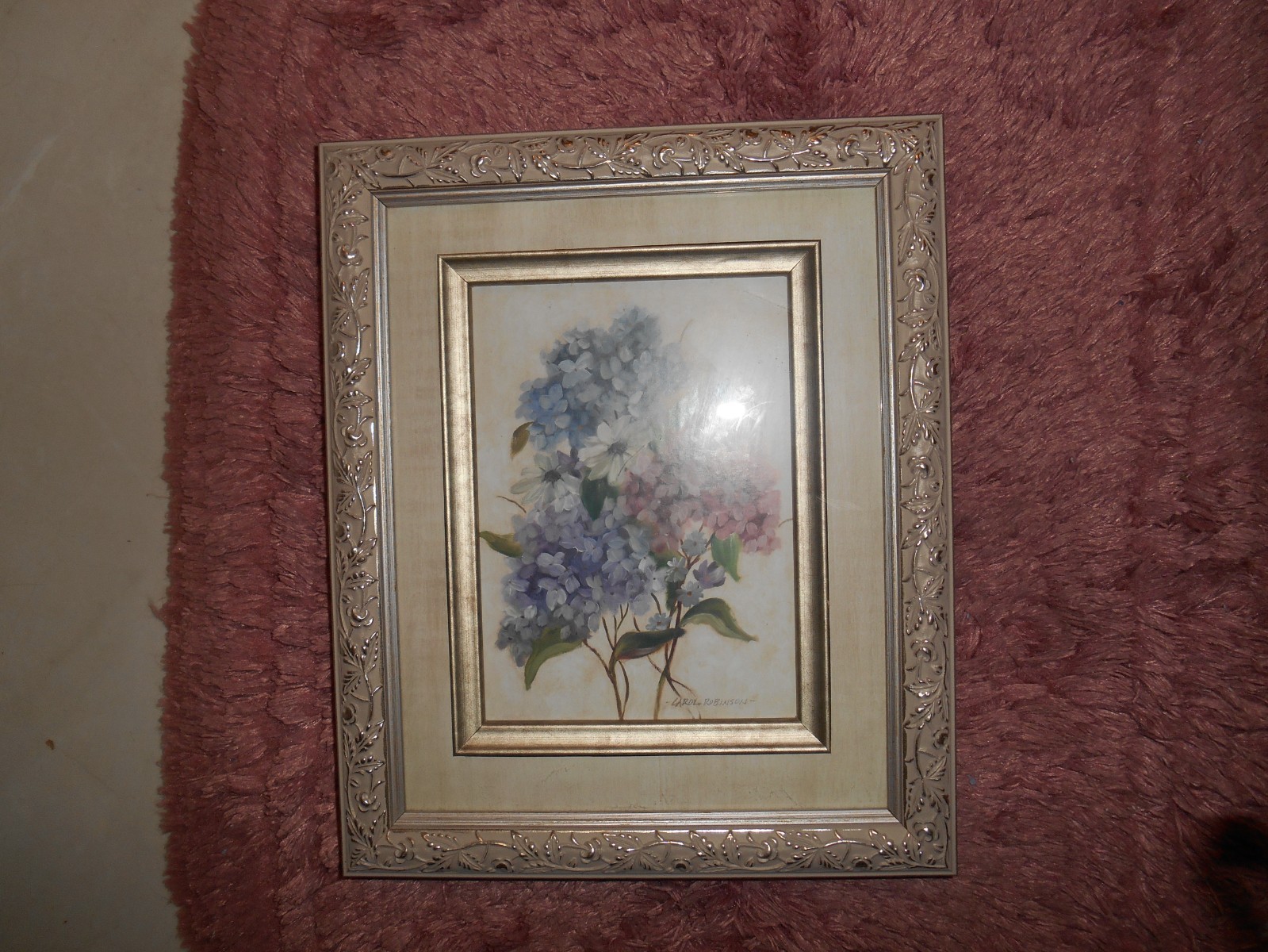 framed hanging wall art floral print