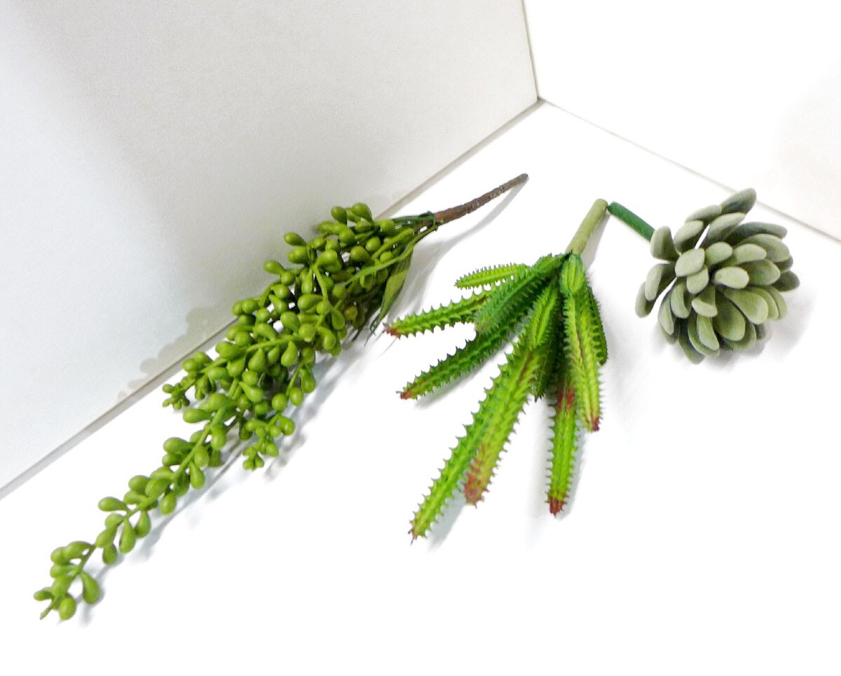 3 Pcs Artificial Plants Mini Cactus Flocking Succulents (#107)