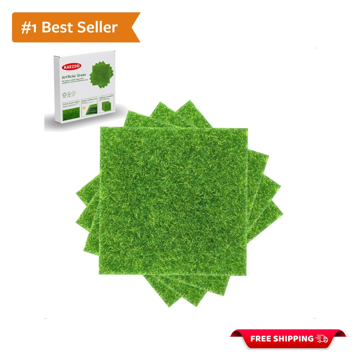 Realistic 6×6 Inch Artificial Grass Tiles – Perfect for Fairy Gardens & More