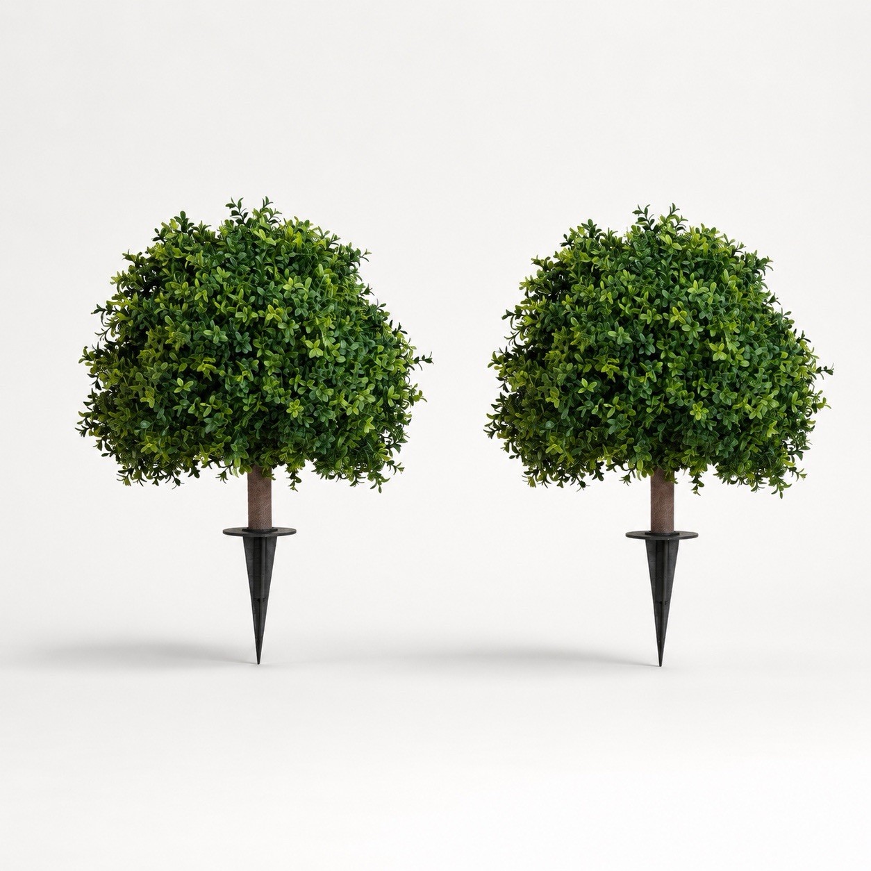 27” UV Artificial Boxwood Topiary with Integrated Ground Stake Indoor/Outdoor