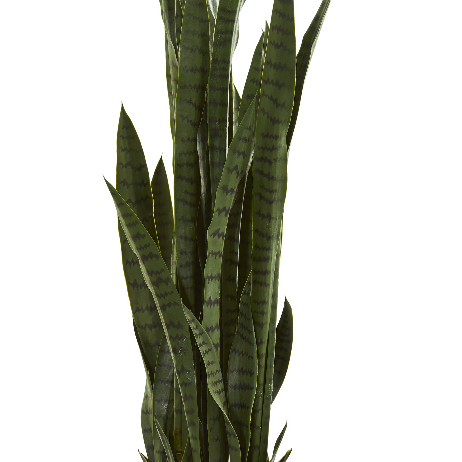 Nearly Natural 46″ Sansevieria Artificial Plant in Green/Black