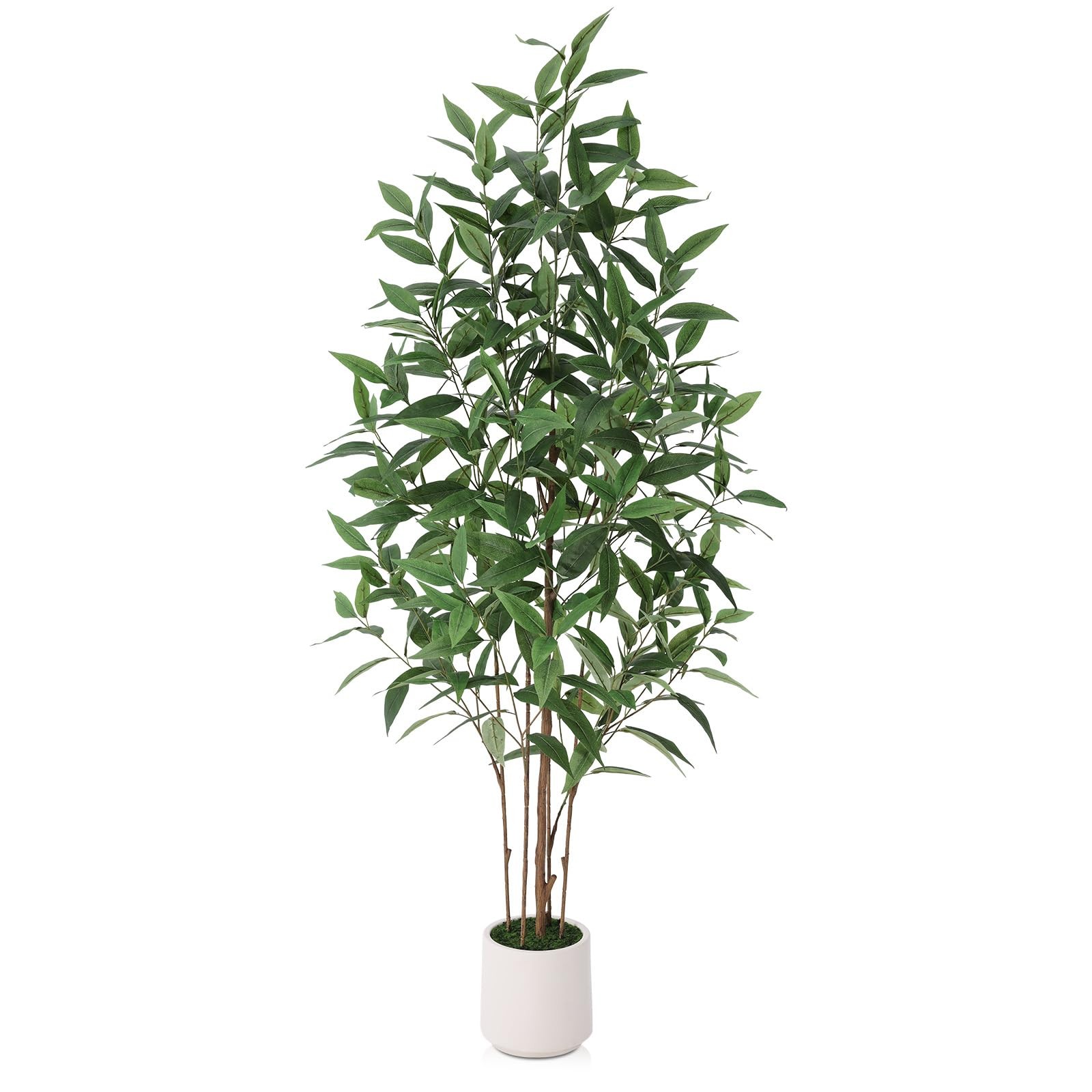 Ferrgoal 5Ft Artificial Eucalyptus Plant White Planter YL-166-BZTPDGAS1.5m-1