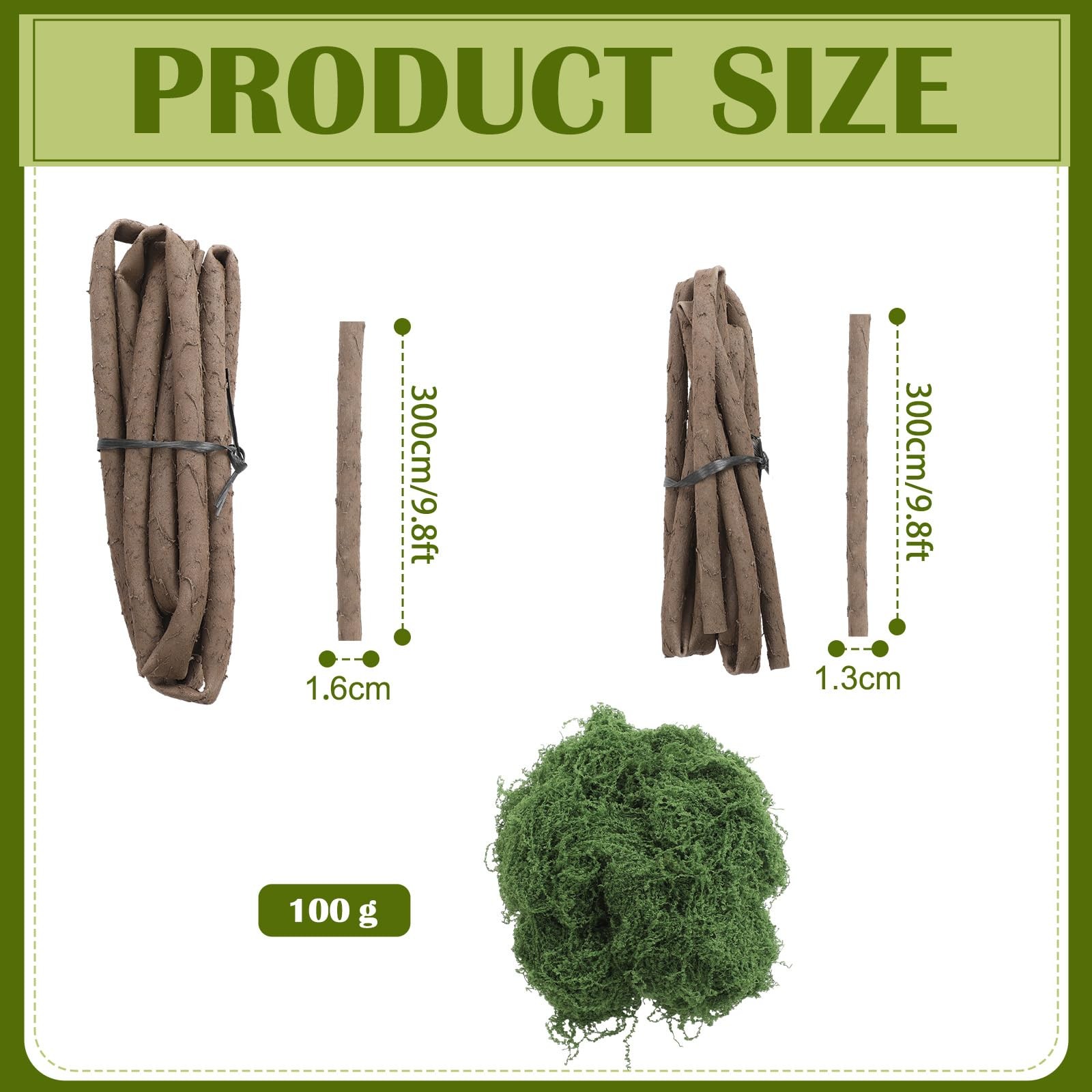 2 Pcs 118in Large Bendable Artificial Tree Branches with Moss Enchanted Fores…