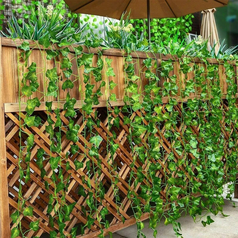 100/2M Artificial Plant Green Ivy Leaf Garland Creeper Hanging Vine Home Outdoor