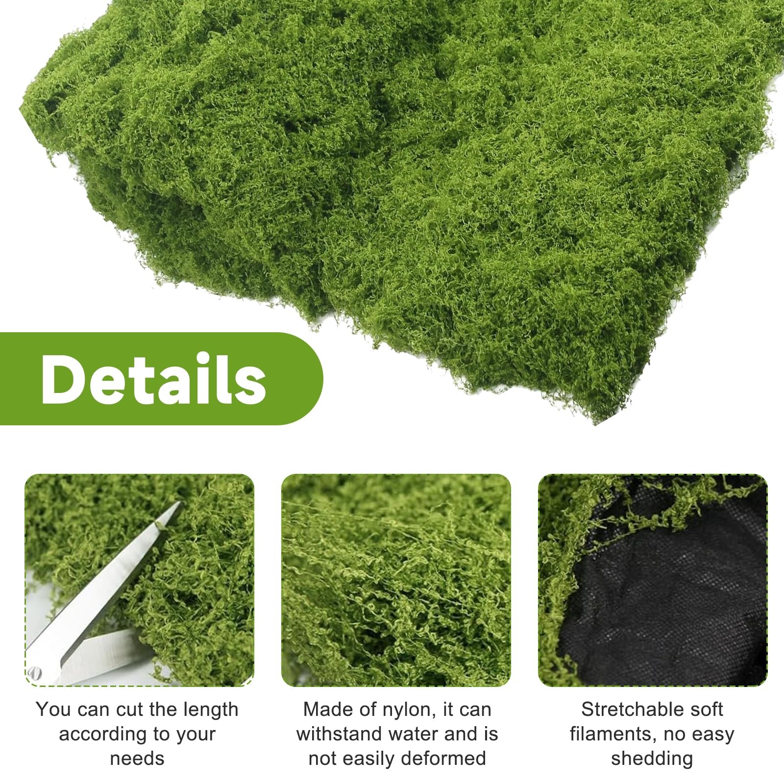 Fake Moss Mat 39″ x 39″ Artificial Moss Rug Indoor Light Green Faux Moss Shee…