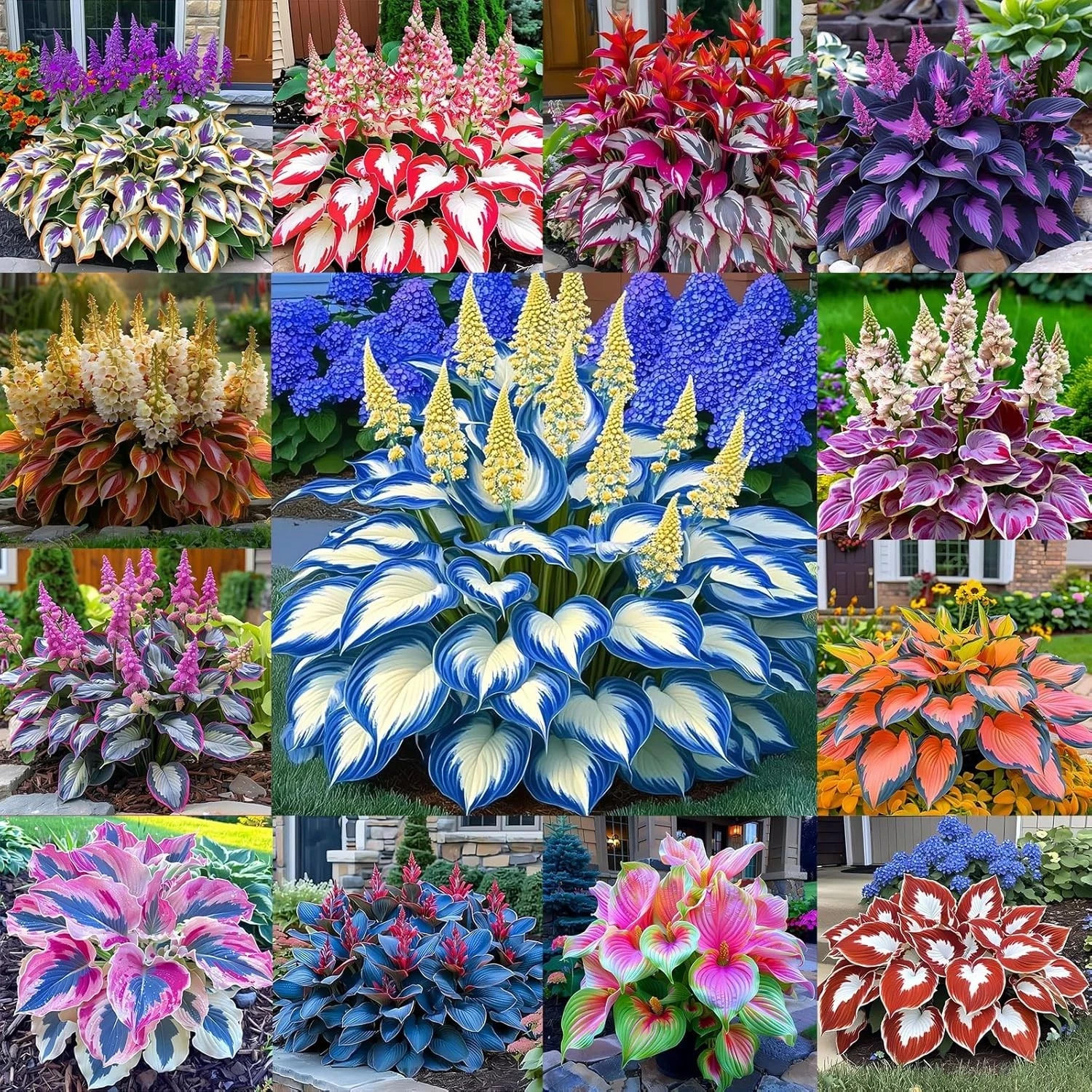 200pcs Mixed Hosta Seeds for Planting Colorful Hosta Plant Seeds Perennial
