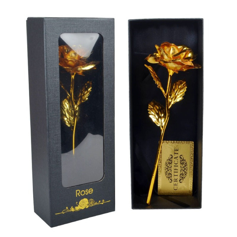 Mother’s Day Artificial Gold Foil Roses Dipped in Gold Valentine’s Day Gift