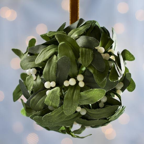 Artificial Hanging Faux Mistletoe Kissing Ball