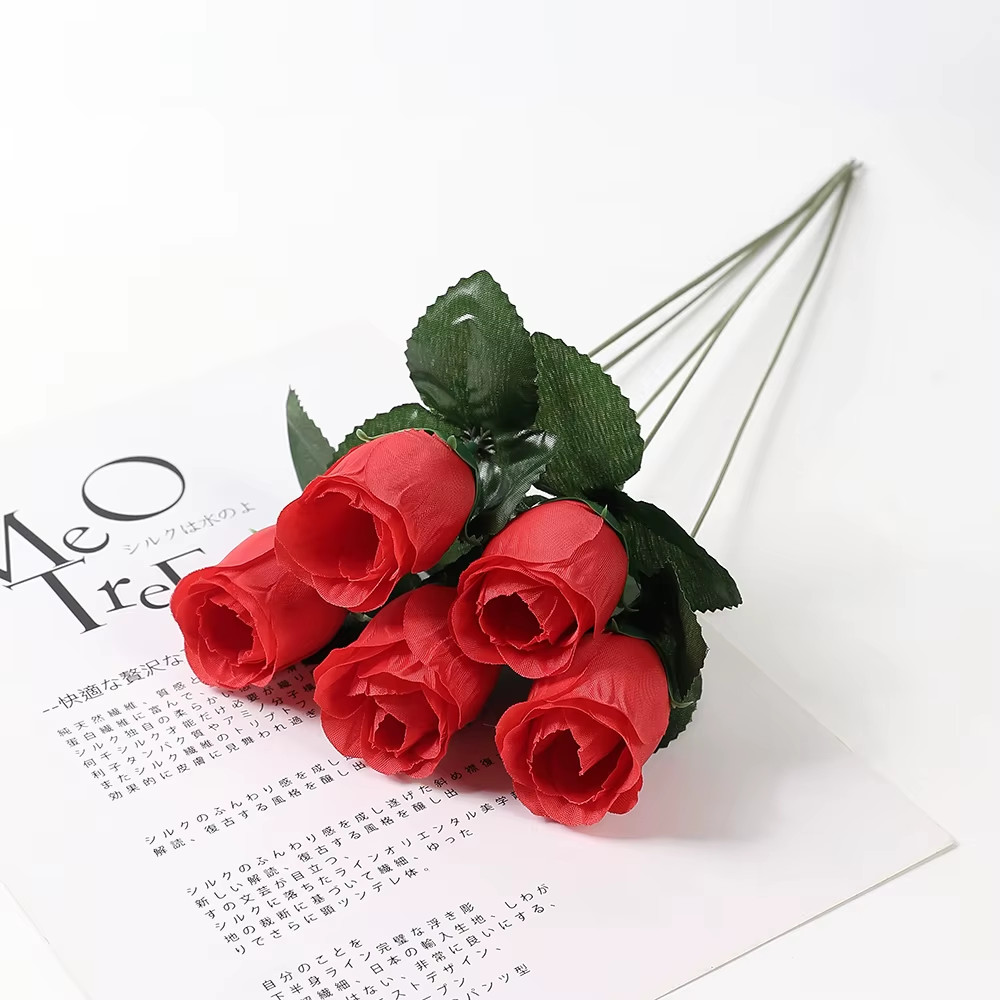10Pcs Artificial Red Roses – Wedding Decor, Home Vase, DIY Wreaths, Fake Flowers
