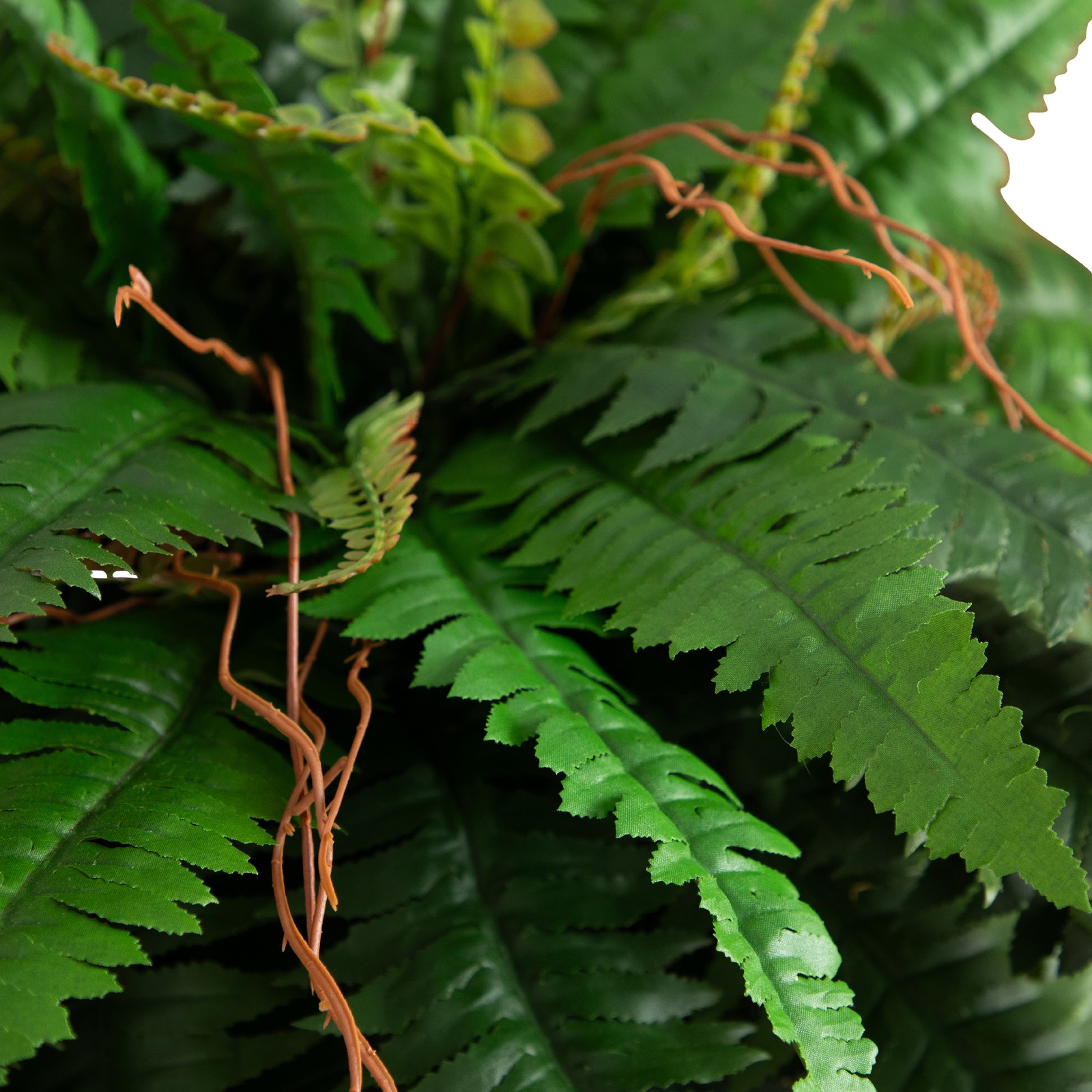 Nearly Natural 35″ Artificial Boston Fern in Brass Metal Planter with Stand