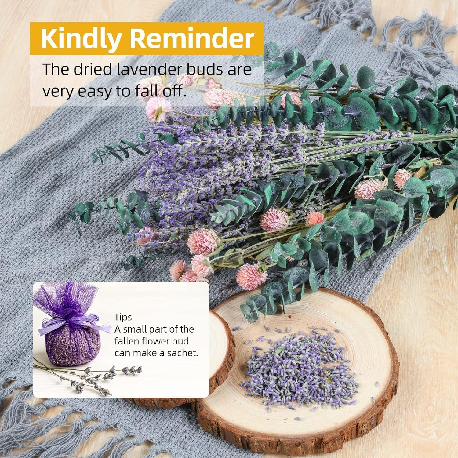 54 Pcs Dried Eucalyptus Stems & Lavender Flowers Bundle for Shower Natural Fr…