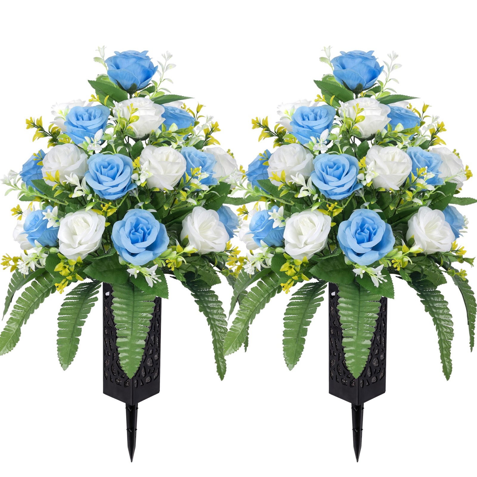 Artificial Cemetery Flowers – Grave Decorations, Cemetery Flowers for Grave V…