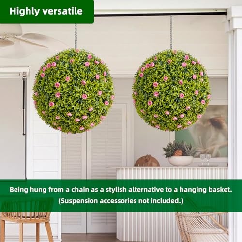 Faux Flower Topiary Balls GarveeHome 22in Decorative Pair