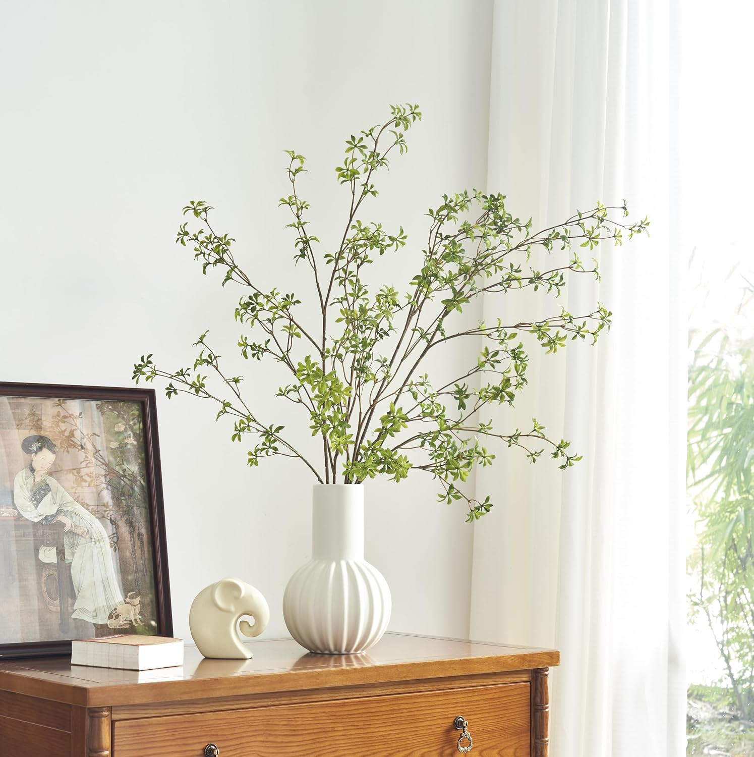 3 Pack 47 Inch Real Touch Faux Enkianthus Tall Branches | Realistic Long Stems A