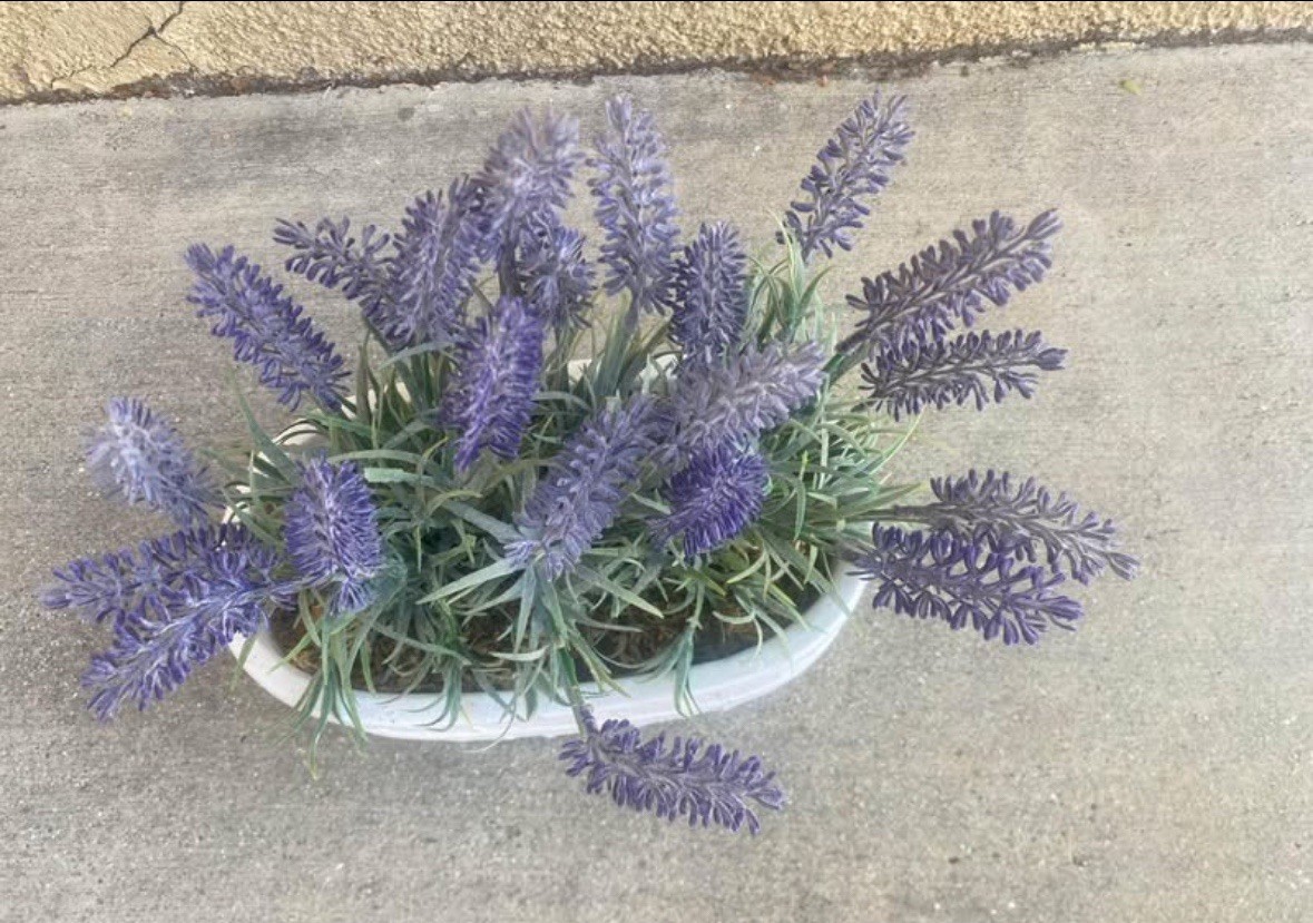 lavender faux planter home goods decor Purple Cottage Core Shabby Chic Farmhouse