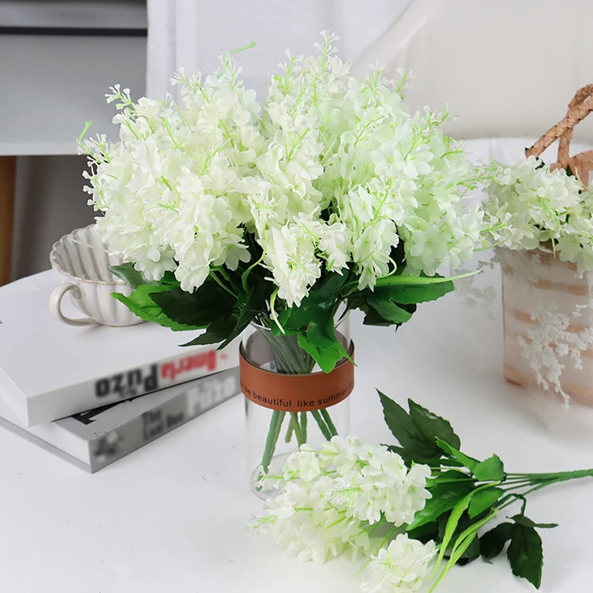 13.78 inch Artificial Hyacinth Flower Bouquet, Silk Hyacinth Flowers Fake Flo…