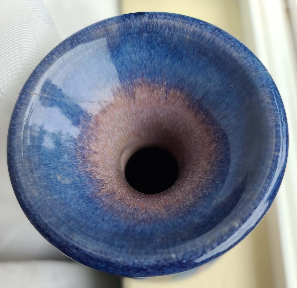 Vintage Handmade Glazed Vase for Flowers Table Window Sill Decor About 7″H x 4″W
