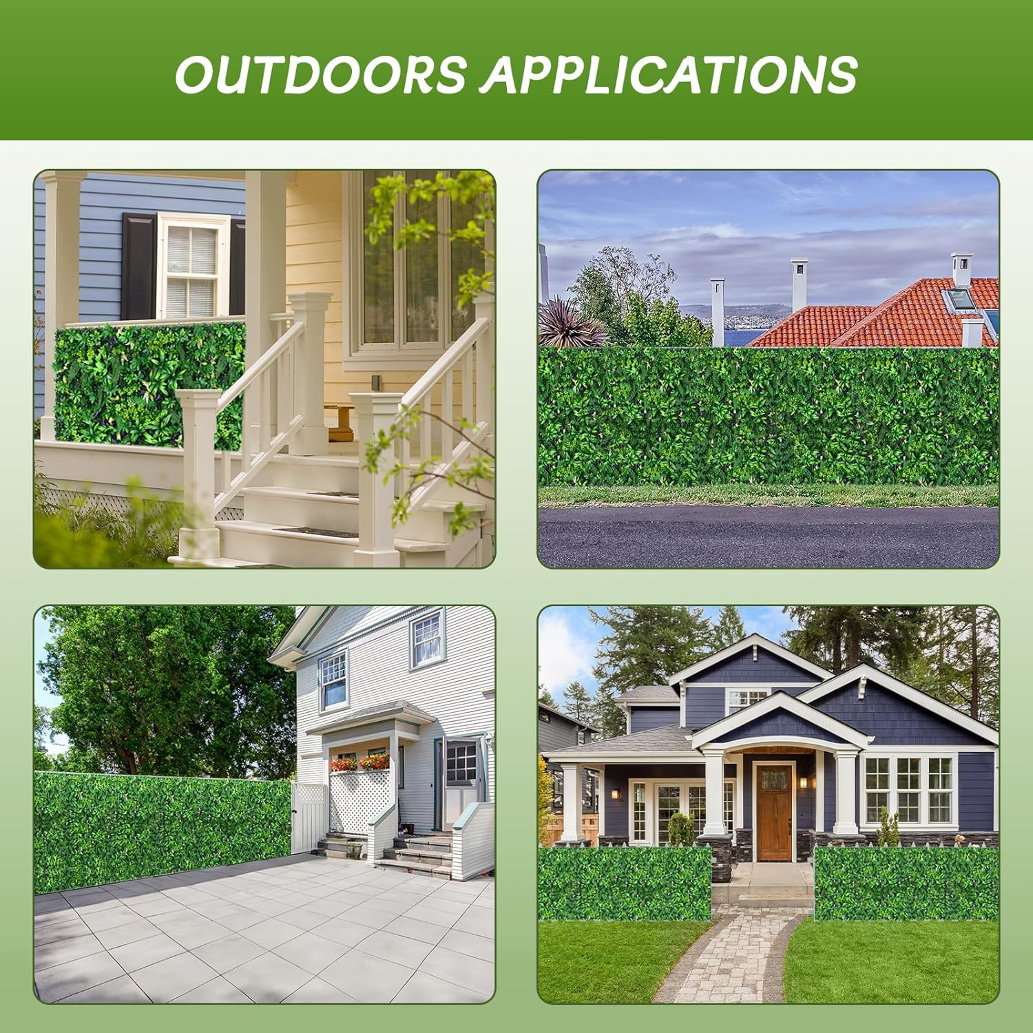 Artificial Grass Wall Panels 40″X120″(33.3 Sqft), Hedge Green Wall Decor Backdro