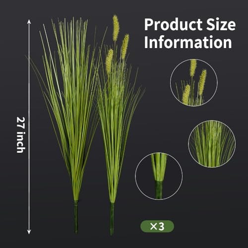 Artificial PlantsPCS 27“ Fake Tall Onion Grass Faux 6 Onion Grass+dog Tail