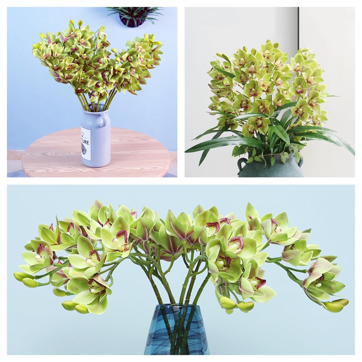 XZJMY 28.4″ Artificial Phalaenopsis Flowers,Latex Phalaenopsis Branches,3D Fa…