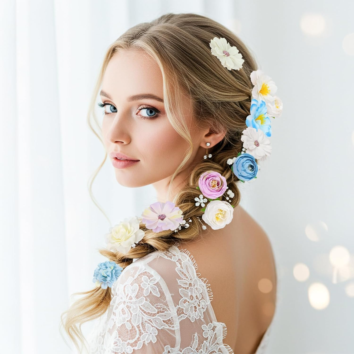 Fake Flower Heads Mini Silk Flowrs Bulk Small Flower 3D Loose Faux Daisy Rose Su