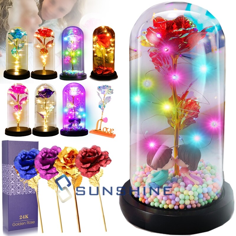 Regalos para mujeres cumpleaños rosa de cristal de galaxia eterna flor de Navida