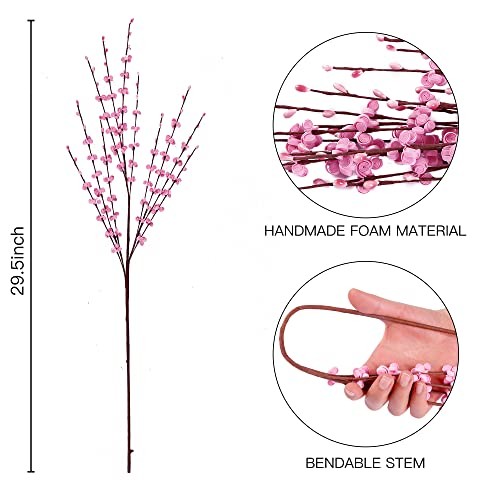10 Pcs 29.5’’ Long Artificial Jasmine Flowers Tall Fake Flower Bouquet Pink