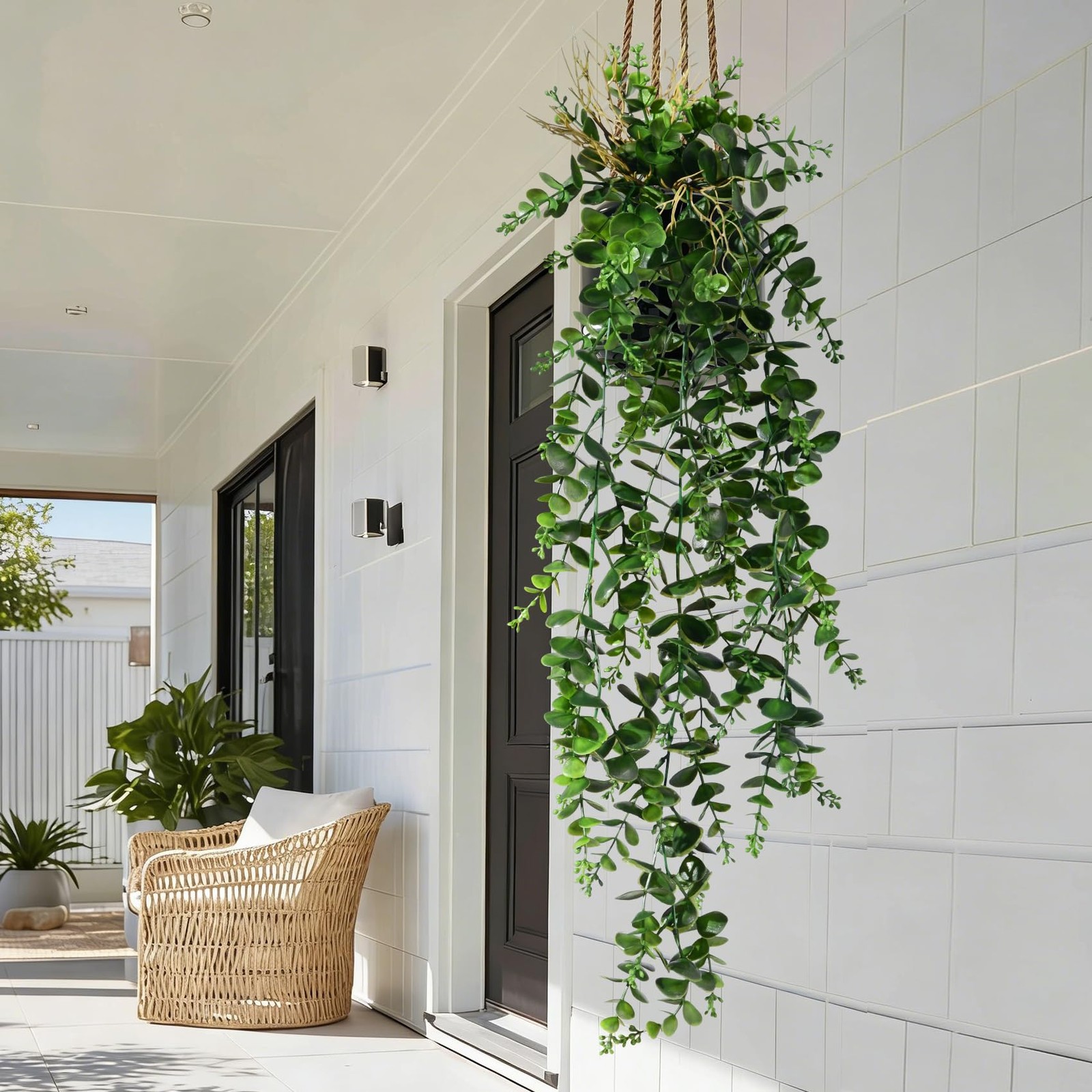 2 Pcs Faux Eucalyptus Vine Ivy Vine Artificial Hanging Plant Faux Plant Fake …
