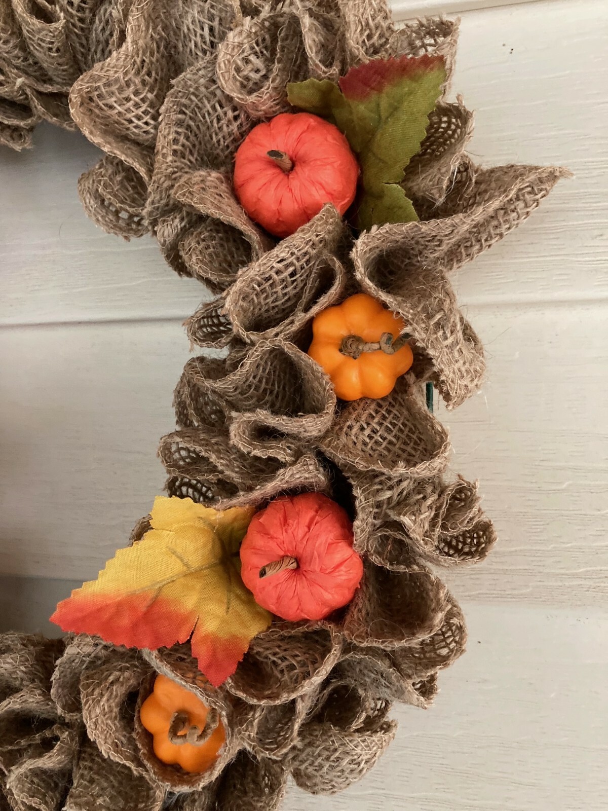 Burlap Ruffle Fall Wreath With Buffalo Check Plaid Bow 🎃 HANDMADE 🎃