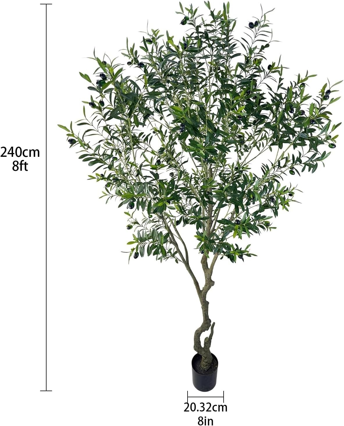 8ft Artificial Olive Tree Potted Plant | Application: Large faux olive tree