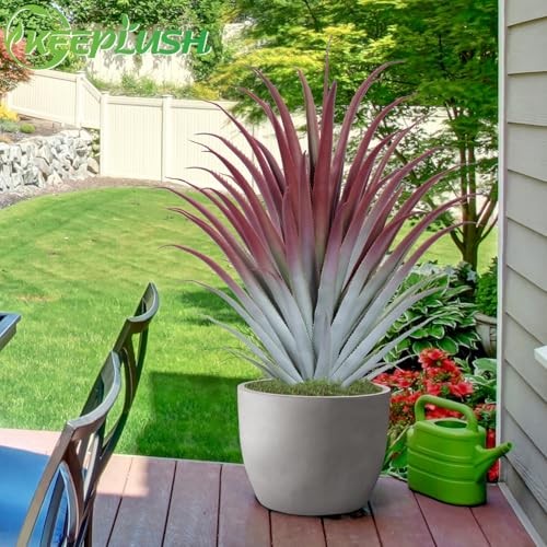 2ft Fake Spiked Agave Plant – Red Artificial Aloe Vera Plant 26 Inch – 26″ 1