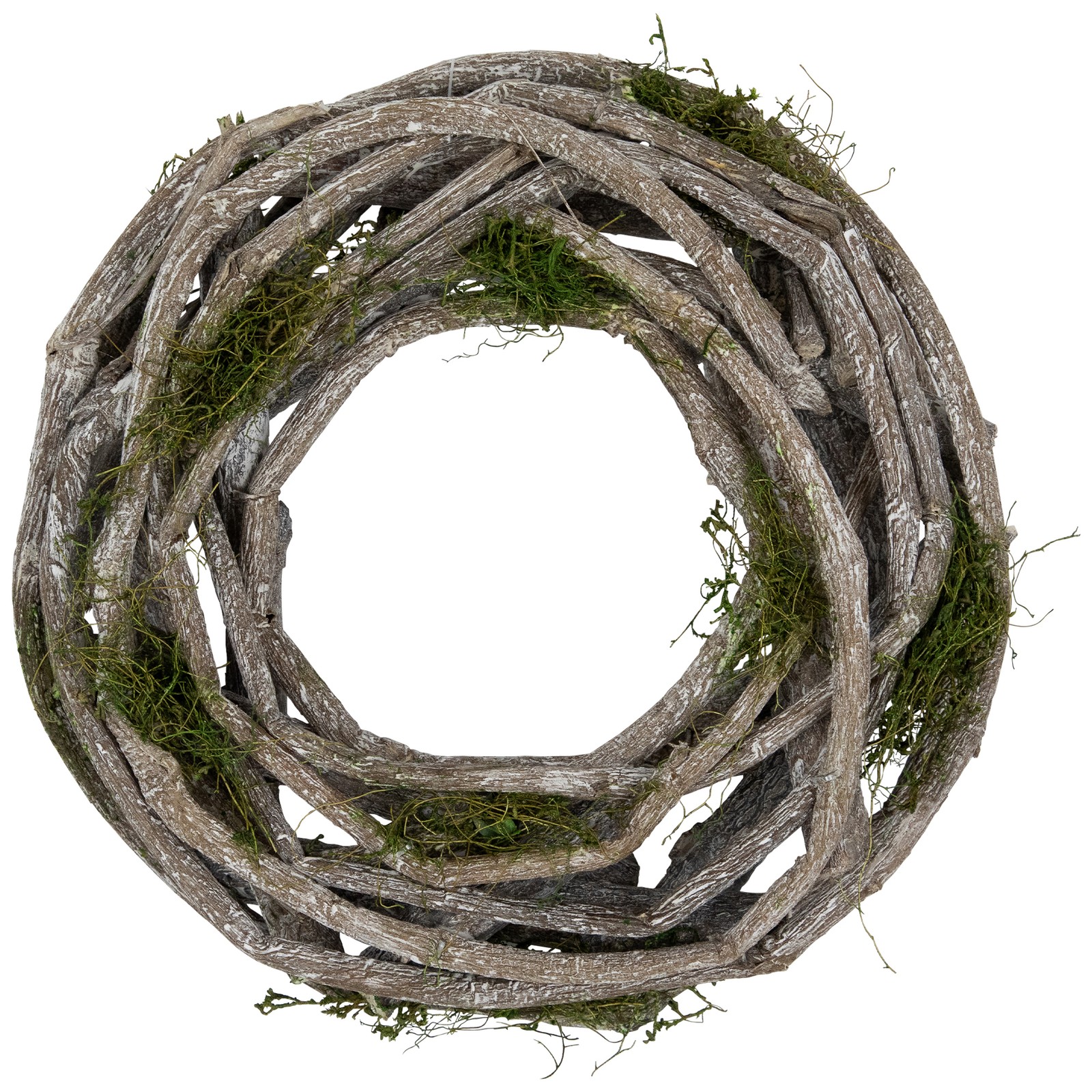 Northlight 8″ White Twig and Green Moss Artificial Spring Wreath