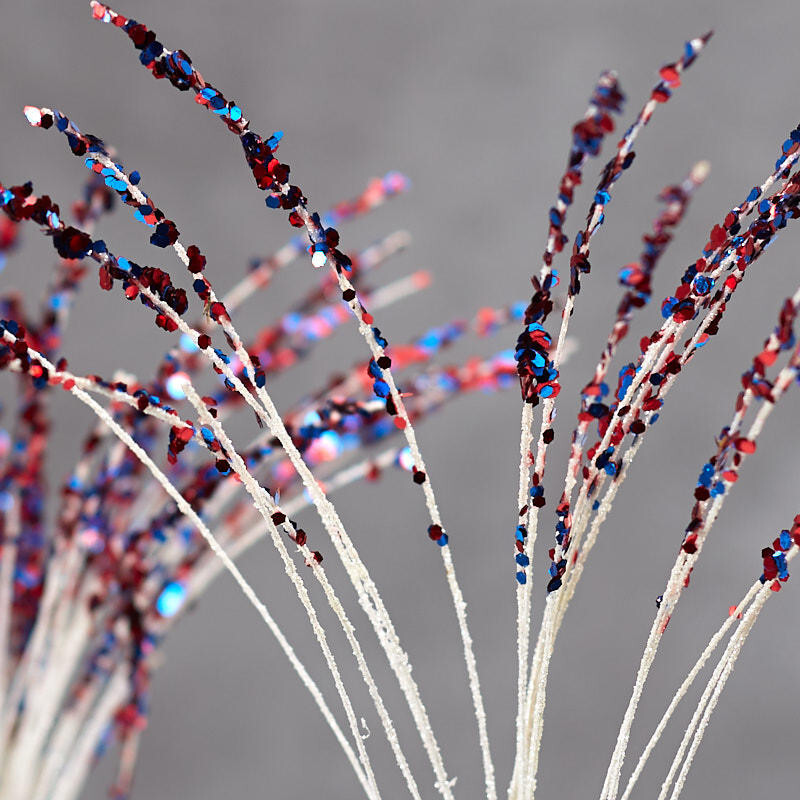 Bulk Package of 12 Americana Glittered Floral 19″ Sprays