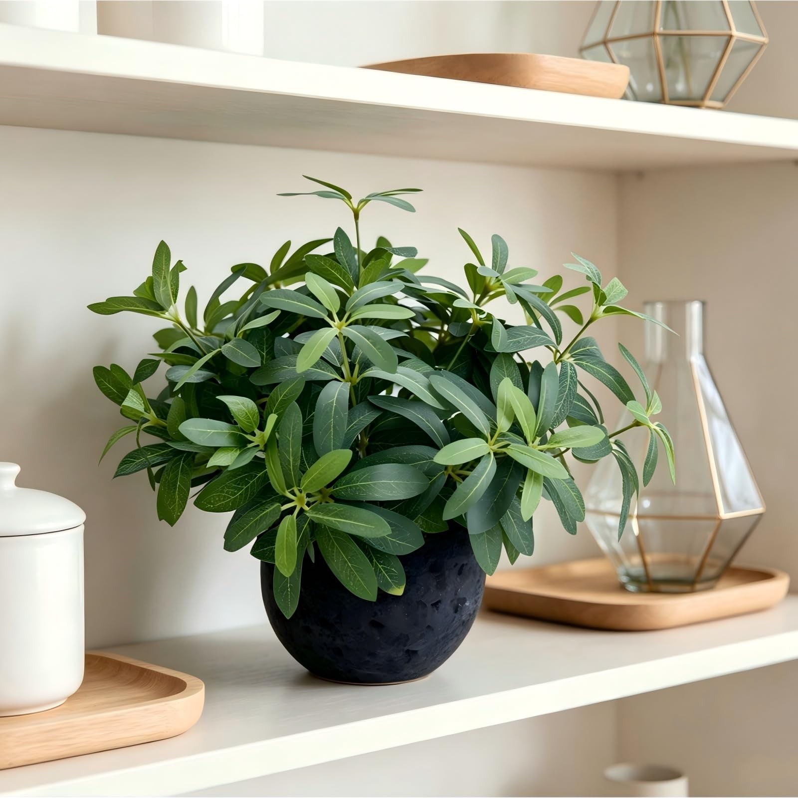 AlphaAcc 9.5″ Artificial Plants with Olive Leaves Real Looking Faux Plants Fa…