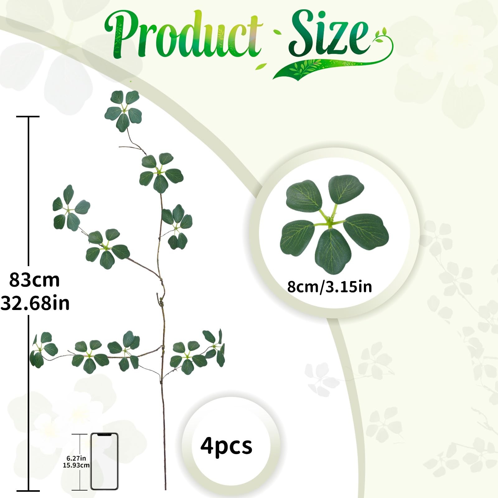 4Pcs 38.8 inches Artificial Tree Branches and Twigs Faux Plant Stems for Tall…