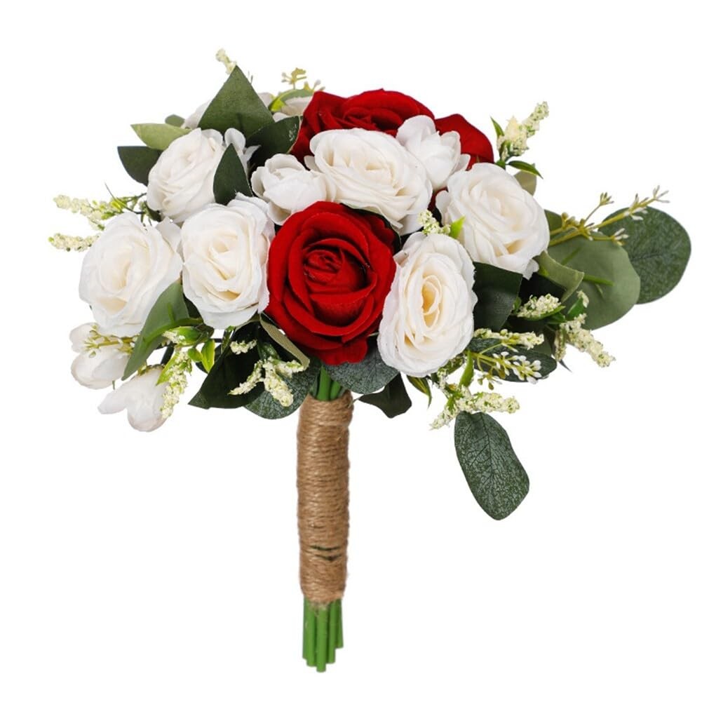 Eforcase Wedding Rose Bouquet Bridesmaid Flower Bouquets, Artificial Flower R…